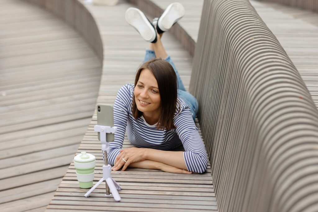 woman business or freelancer watching a webinar or learning online